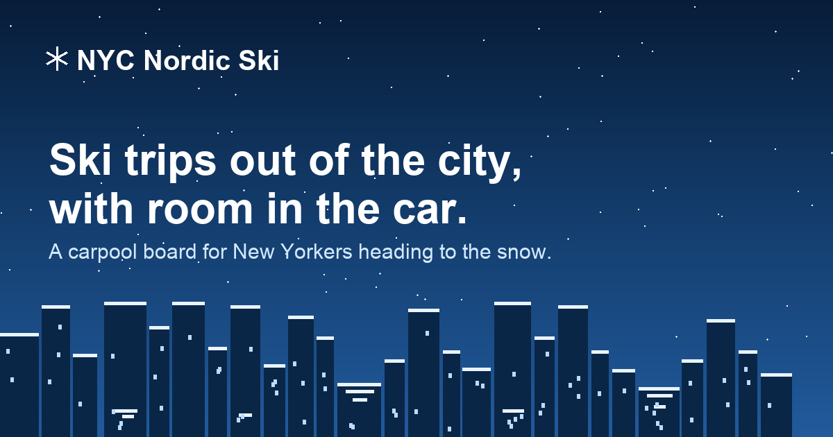 A night-time New York skyline in falling snow